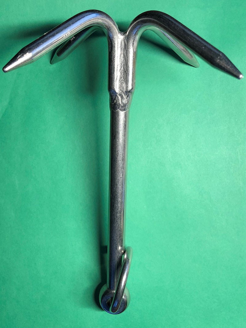 US Stainless Stainless Steel 316 Hook Anchor 8" (200mm) Marine Grade Grapple Grappling Hook - Image 5